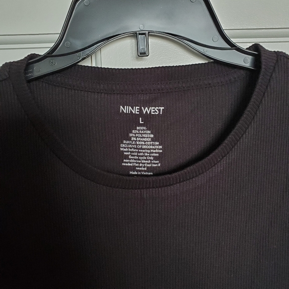 Nine West Black Flutter Sleeve Top - Picture 5 of 5